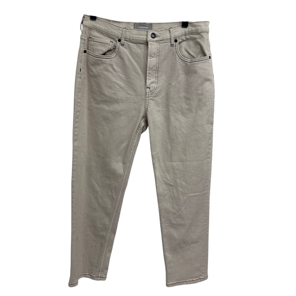 Everlane The Cheeky Jean Women's Beige Straight Leg Casual Pants contemporary
